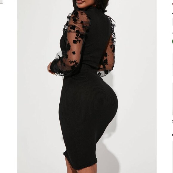 Almost Famous Long Sleeve Fine Gauge Mock Neck Dress Sz S - Picture 2 of 7